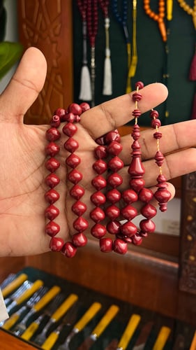 Old polished prayer bead, turned in the workshop, Al-Za'eem, Hazouz