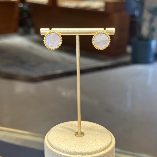 حلق الريم حلق صغير بحجر لؤلؤي بتصميم كلاسيكي يومي...