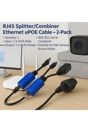 موزع ومجمع كابلات إيثرنت RJ45 (زوجان)