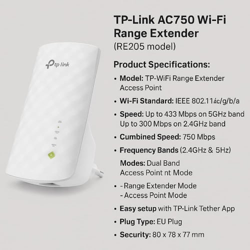 مقوي شبكة تي بي لينك TP-LINK-AC750