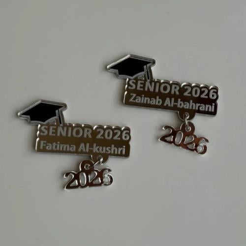 Graduation badge with the name upon request