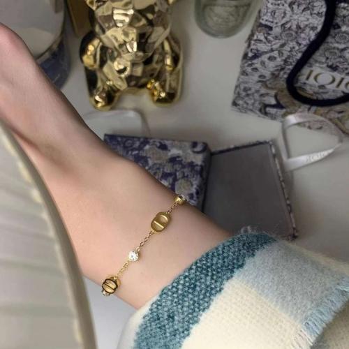 Women's gold bracelet with stones