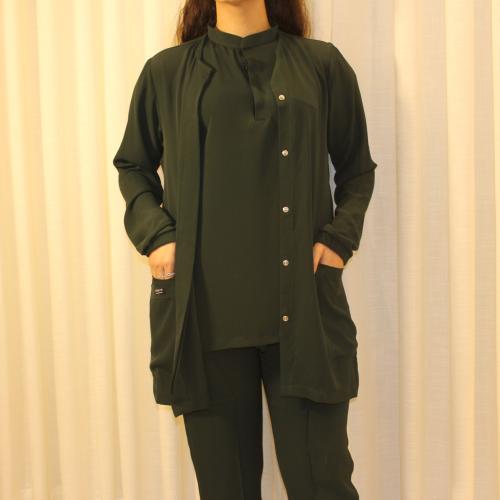 Dark olive scrub set