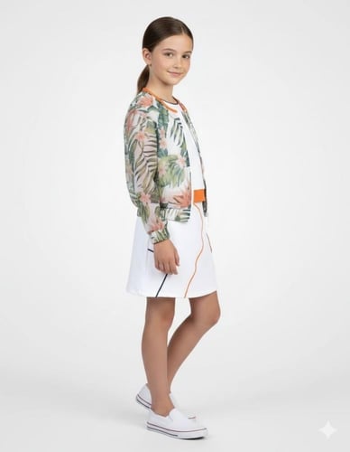 تيور إستوائي ثلاث قطع بألوان هادئة ابيض ، برتقالي...