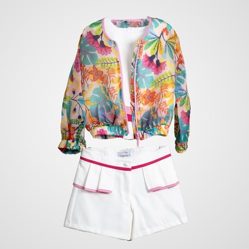 بدله بناتي بألوان ورسوم مرحة (شورت)