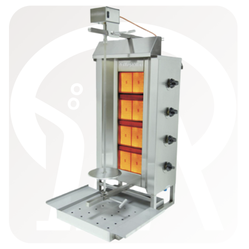 ماكينة شواية شاورما غازية بـ 4 شعلات من الفولاذ ال...