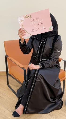 Black abaya, open front
