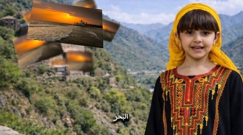 مشاركة طالبة في يوم التأسيس