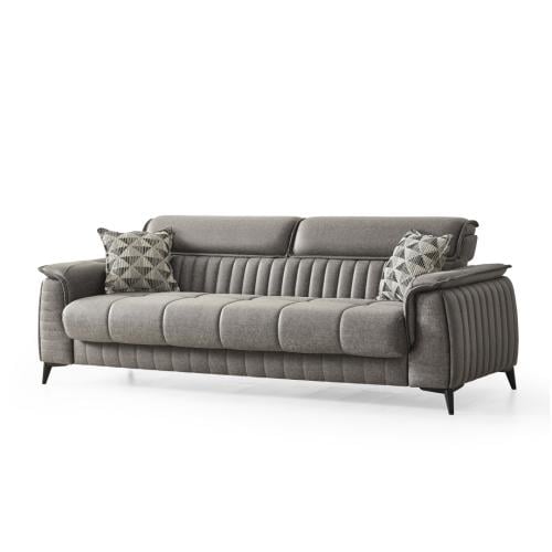 كنبة سرير مخمل (Sofa Bed) - طيف - رصاصي