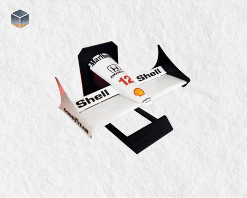 A miniature model showing the front wing and the f...