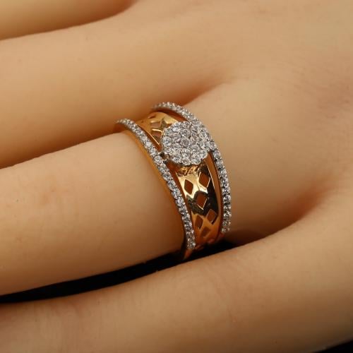 خاتم ذهب تطبيق الماس مقاس 14