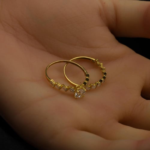 طقم خاتمين تطبيق الماس مقاس 13