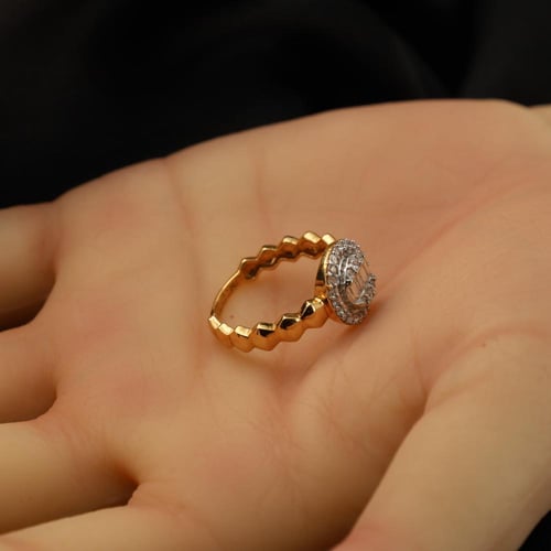 خاتم ذهب تطبيق الماس مقاس 14