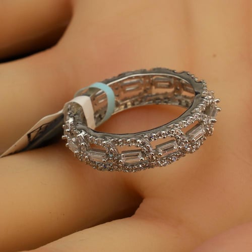 دبلة ذهب تطبيق الماس مقاس 9