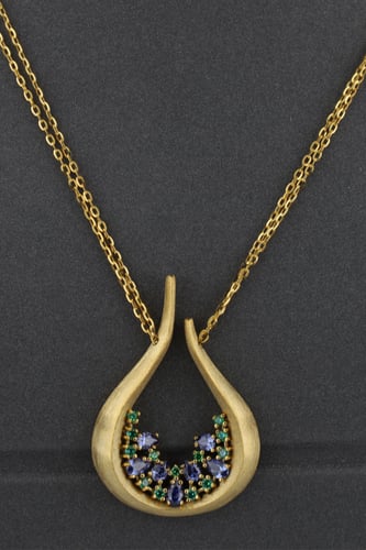 طقم ذهب VENEROSO زيركون أزرق