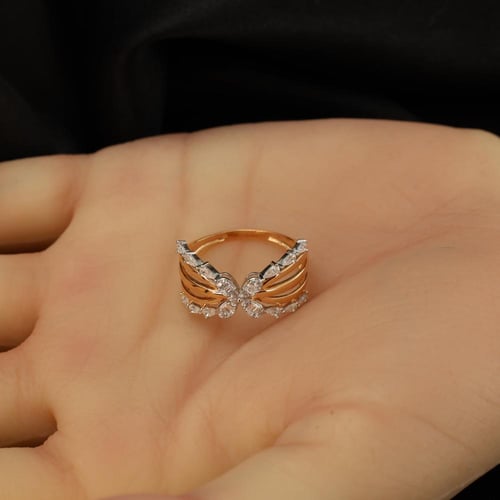 خاتم ذهب تطبيق الماس مقاس 15