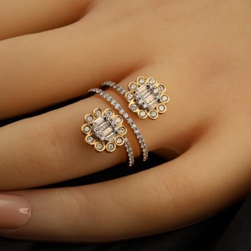 خاتم ذهب تطبيق الماس مقاس 14