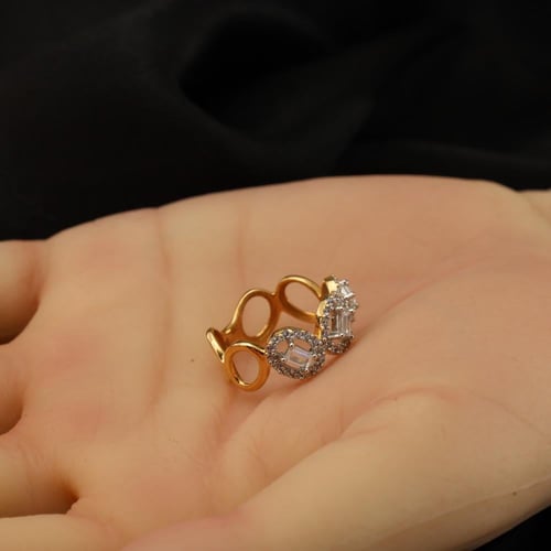 خاتم ذهب تطبيق الماس مقاس 12