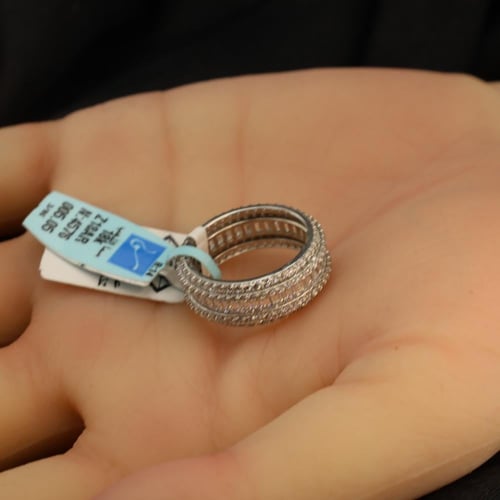 دبلة ذهب تطبيق الماس مقاس 13
