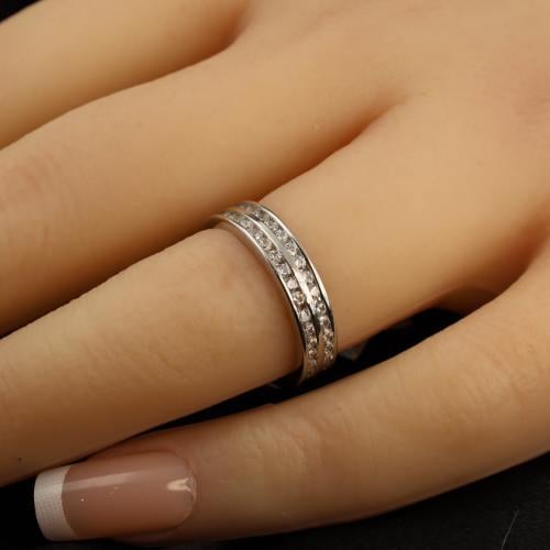 دبلة ذهب تطبيق الماس مقاس 9