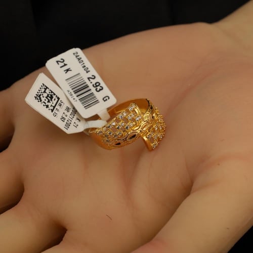 خاتم ذهب لازوردي ملفوف على شكل شبكة مقاس 16