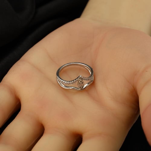 خاتم ذهب تطبيق الماس مقاس 14