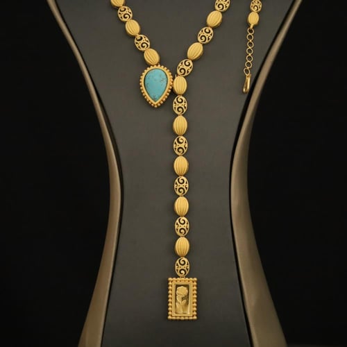 طقم حجر عقيق سماوي