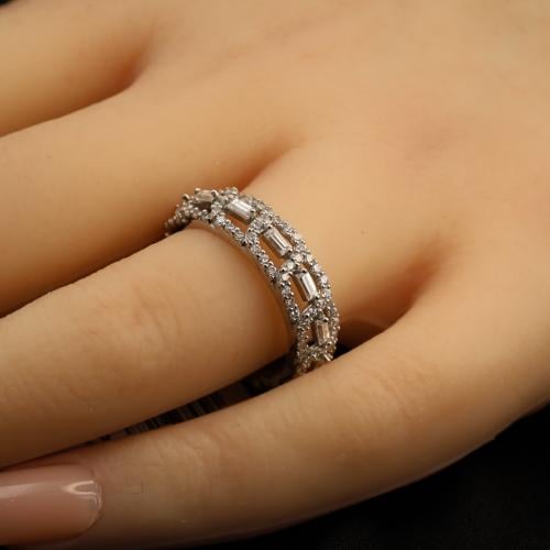 دبلة ذهب تطبيق الماس مقاس 15