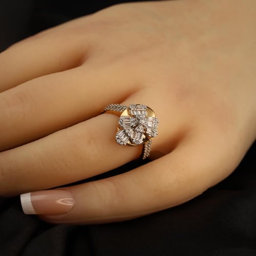 خاتم ذهب تطبيق الماس مقاس 14