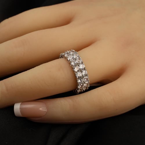 دبلة ذهب تطبيق الماس مقاس 10