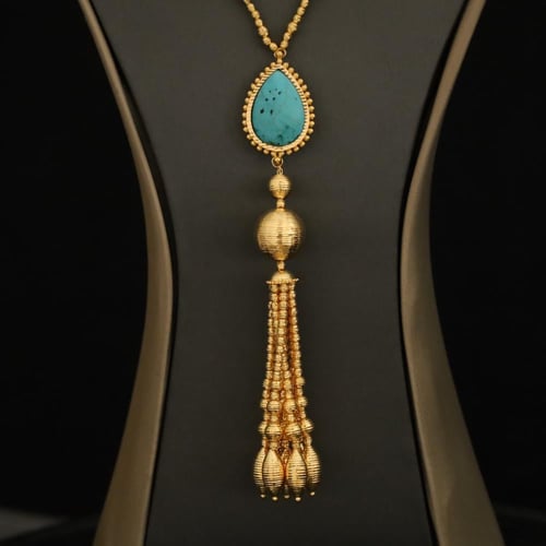 طقم سبحة مزين بحجر العقيق