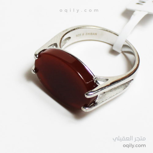 خاتم فضه بيضاوي نقش