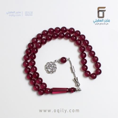 مسباح بكلايت شفاف عنابي