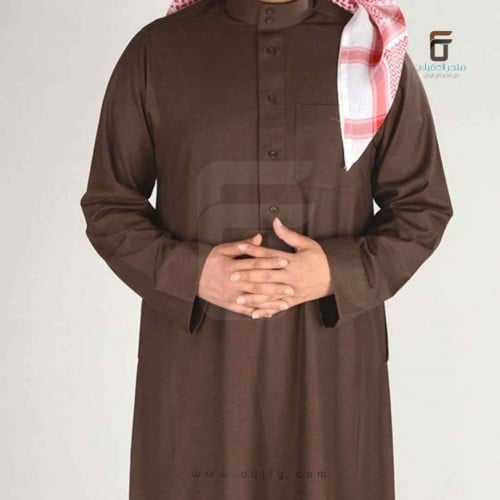 ثوب دروش ملون بيج