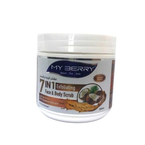 مقشر الوجه والجسم 7 في 1 بخلاصة جوز الهند