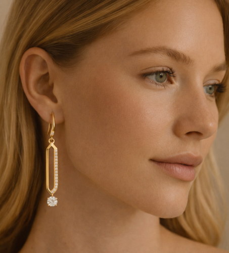 أقراط وهـج الشمس باللون الذهبي