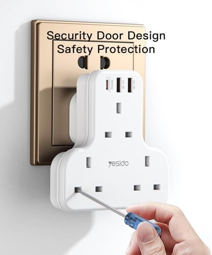 فيش جداري متعدد المنافذ من Yesido MC15