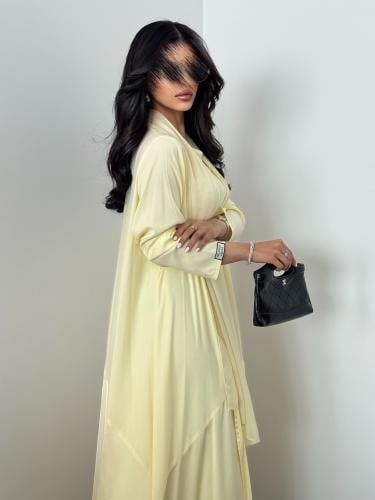 Silk Pastel Yellow Abaya
