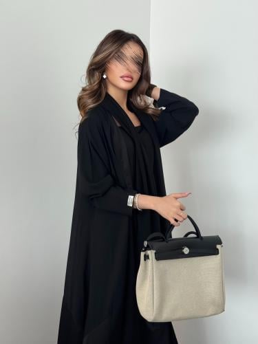 Silk Black Abaya