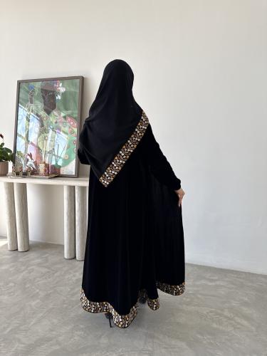 Double-Flared yellow Rose Abaya