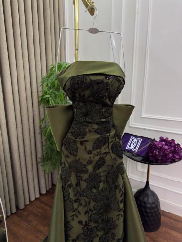 Evening dress Mikado embroidery cost