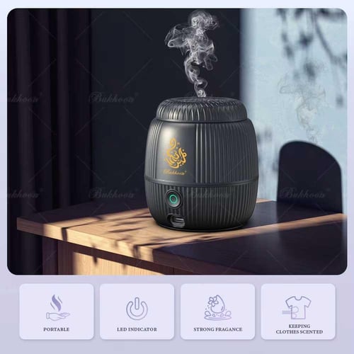 مبخرة الاكترونية بدون فحم قابله للشحن مزوده مروحة