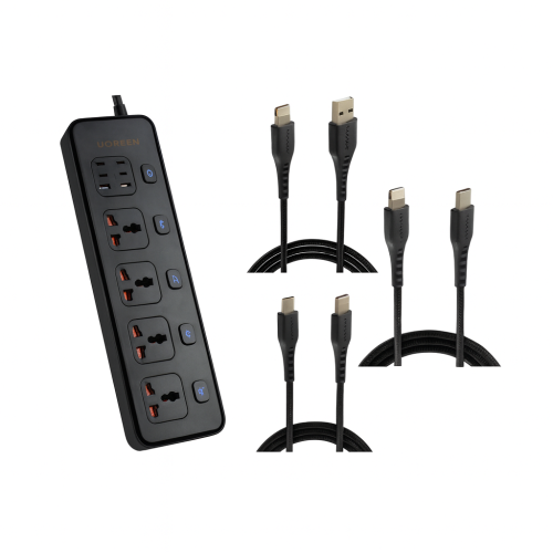 عرض ( توصيلة جيبيل 3 متر + 3 كيابل ليون اكس 1متر ق...