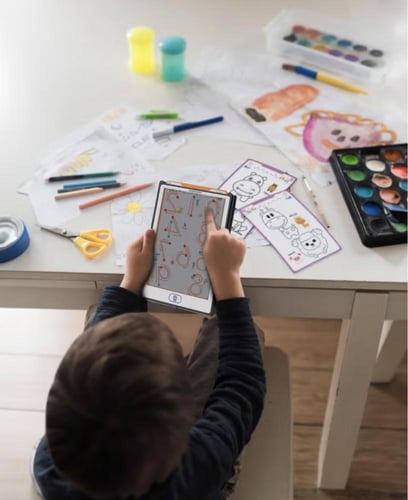 سبورة اطفال ذكية LCD مع دفتر 20 بطاقة لكتابة والرس...