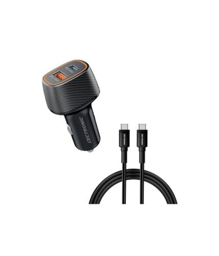 فيش سيارة من لكترونك منفذين بقوة 63 واط + كيبل تاي...