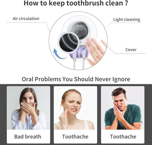 جهاز تطهير فرشاة الاسنان قابل لاعادة الشحن