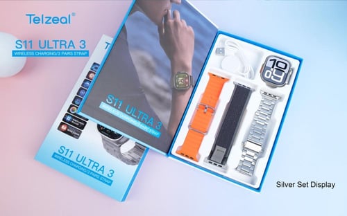 ساعة تيلزل اللترا S11 ULTRA 3 اموليد اسود - فضي