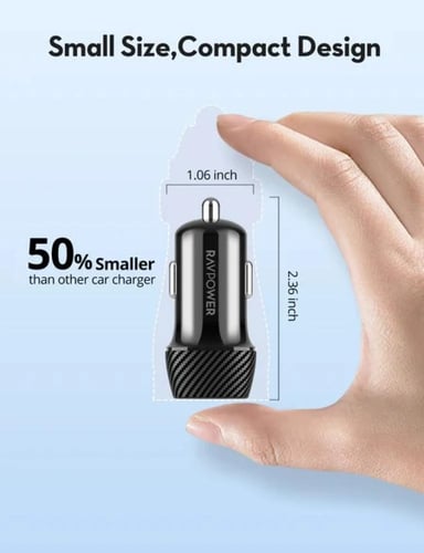 شاحن سيارة راف باور 35واط منفذ واحد PD سريع