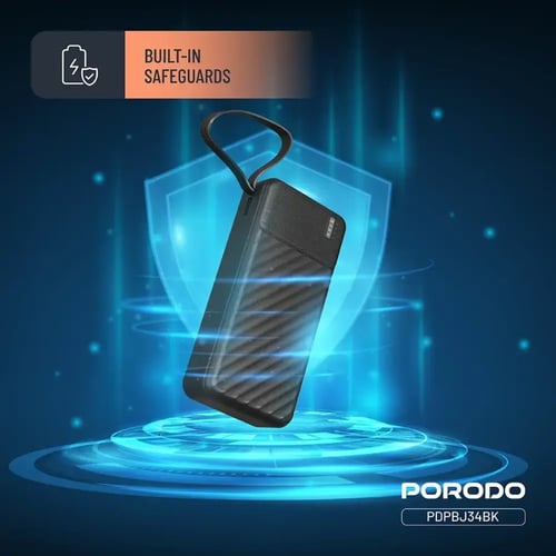 باور بنك Porodo Piano بسعة 20000mAh مع كابلات مدمج...