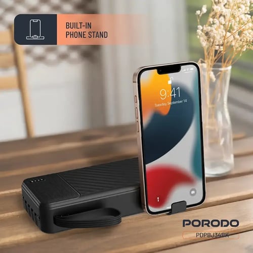 باور بنك Porodo Piano بسعة 20000mAh مع كابلات مدمج...